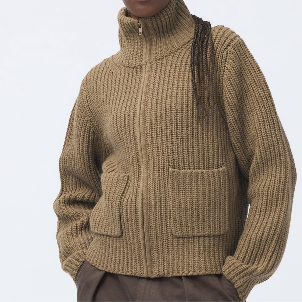 Uniqlo lemaire lambswool blend zip up jacket